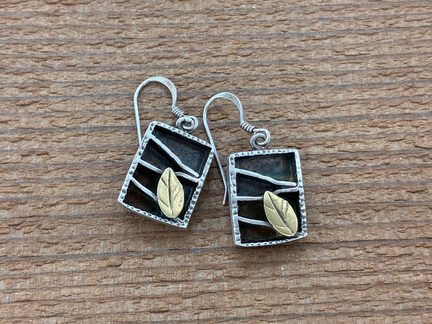 Brass Leaf Rescued Earrings