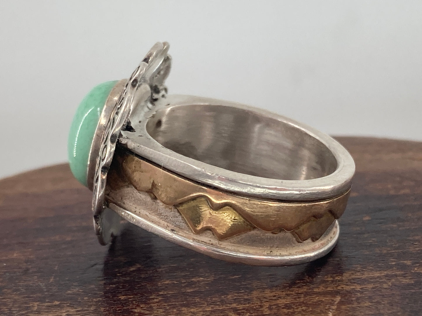 Jadeite and 14K Gold Mountain Ring