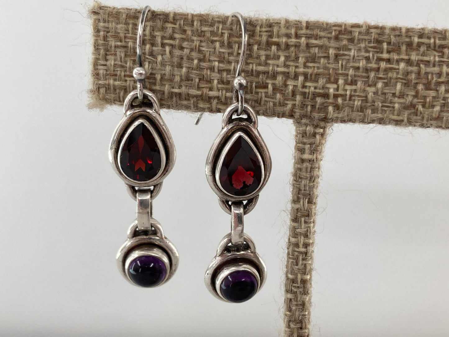 Garnet and Amethyst Rescued Earrings #1
