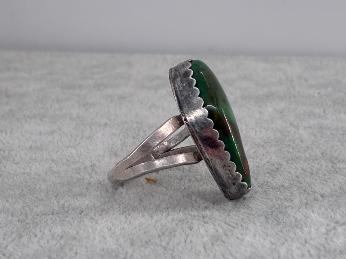 Rescued Variscite and Sterling Silver Ring - Size 10