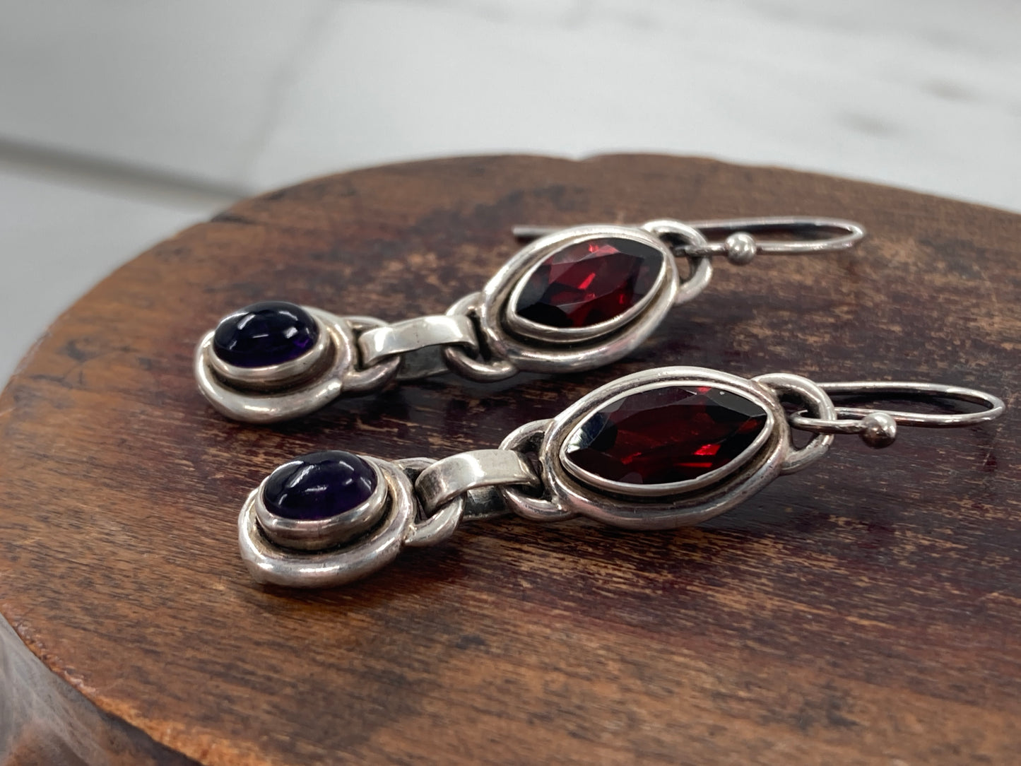 Garnet and Amethyst Earrings #2
