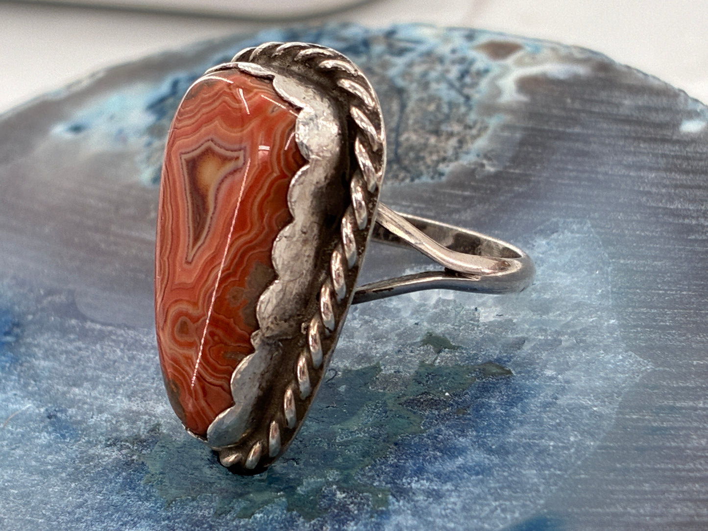 Red Lace Agate Ring