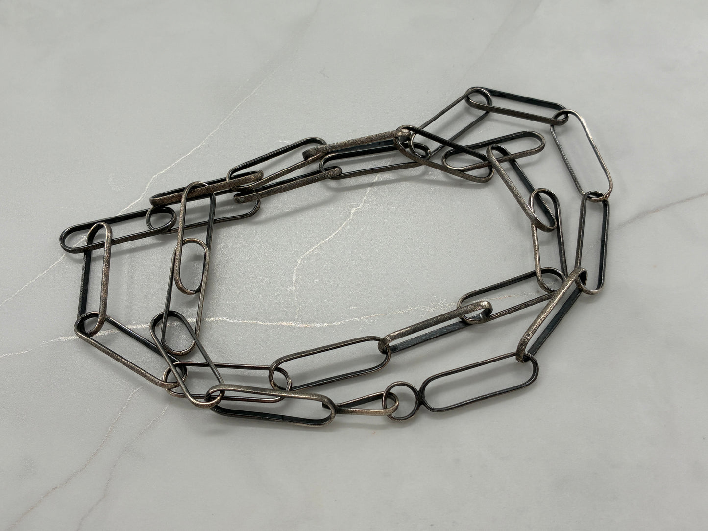 Rescued Sterling Silver Paper Clip Link Chains