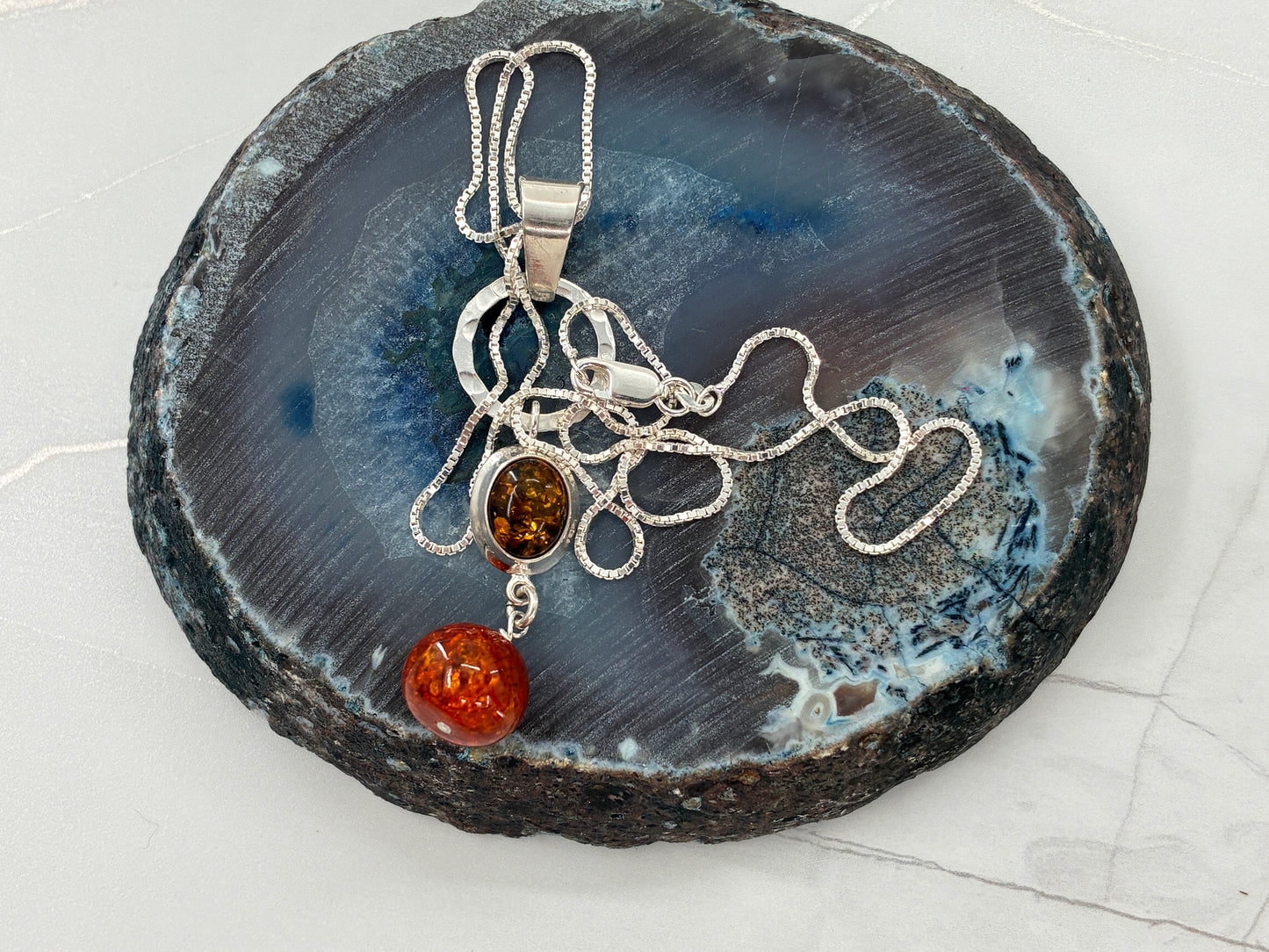 Yellow and Orange Amber Necklace