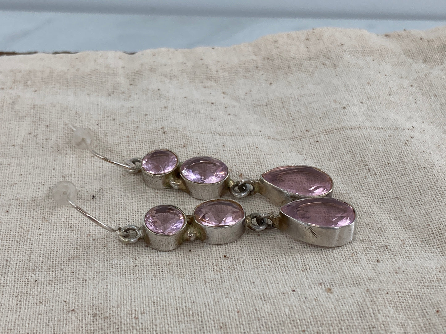 Rose Quartz in Sterling Silver Earrings