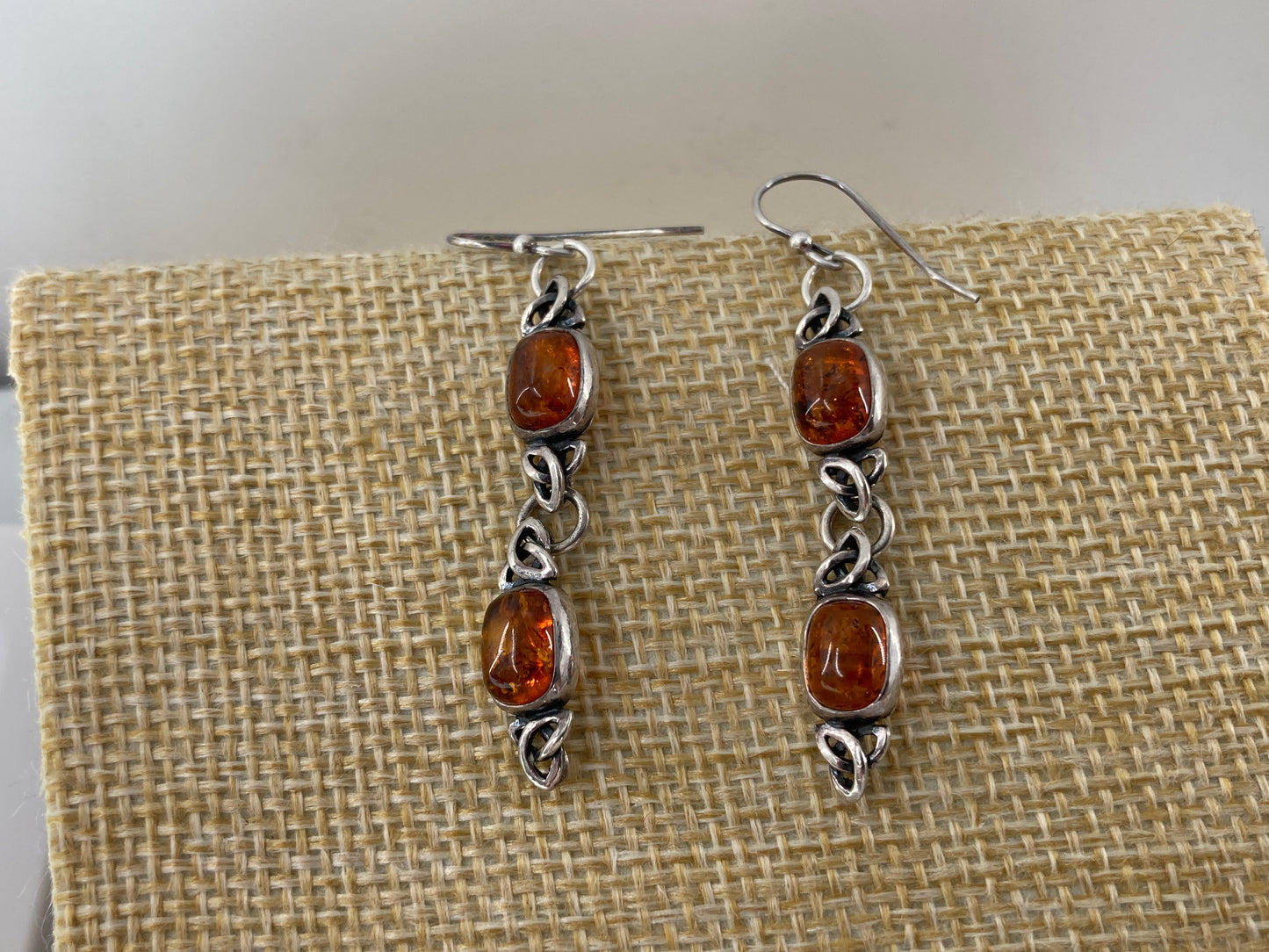 Baltic Amber Trinity Knot Double Earrings