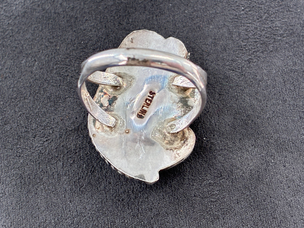 Rescued Variscite and Sterling Silver Ring - Size 10.5