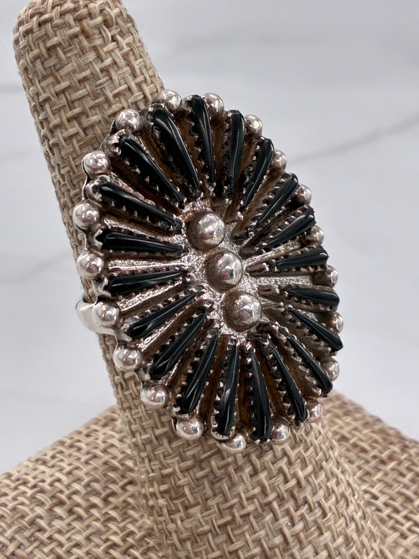 Black Onyx Needlepoint Rescued Only Ring