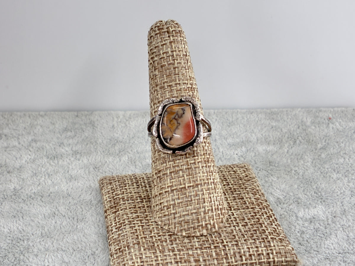 Rescued Agate and Sterling Silver Ring - Size 7.75