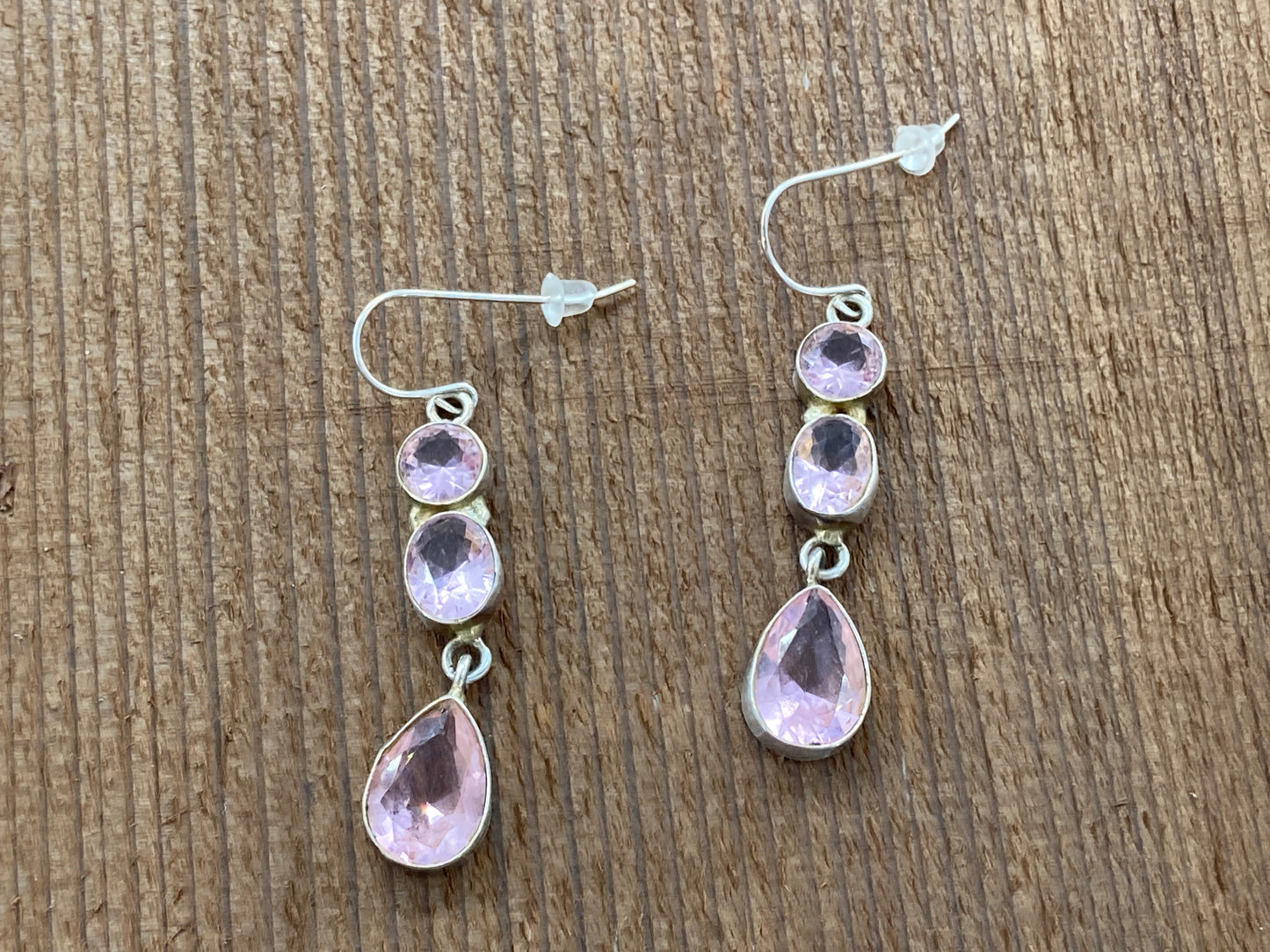 Rose Quartz in Sterling Silver Earrings