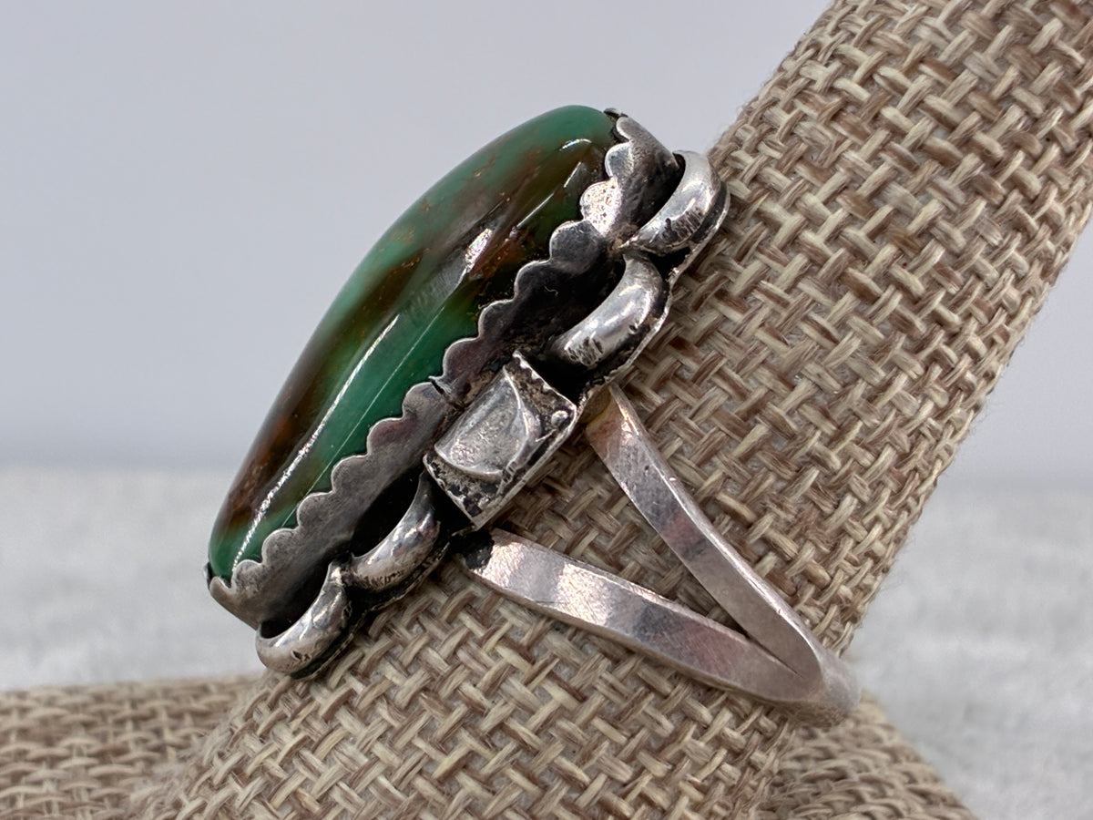 Rescued Variscite and Sterling Silver Ring - Size 10