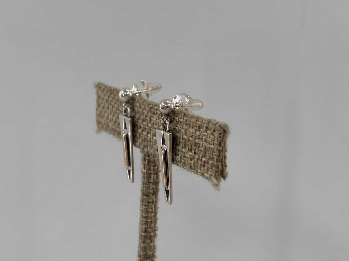 Rescued "M.M. Rogers" 14K Gold and Sterling Silver Post Earrings