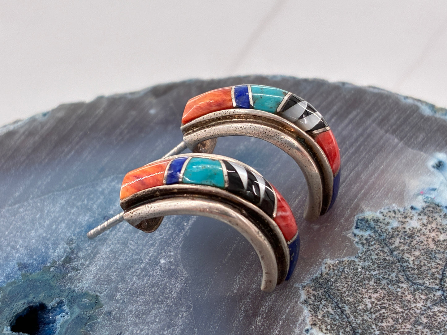 Natural Stones set in Sterling Silver Earrings