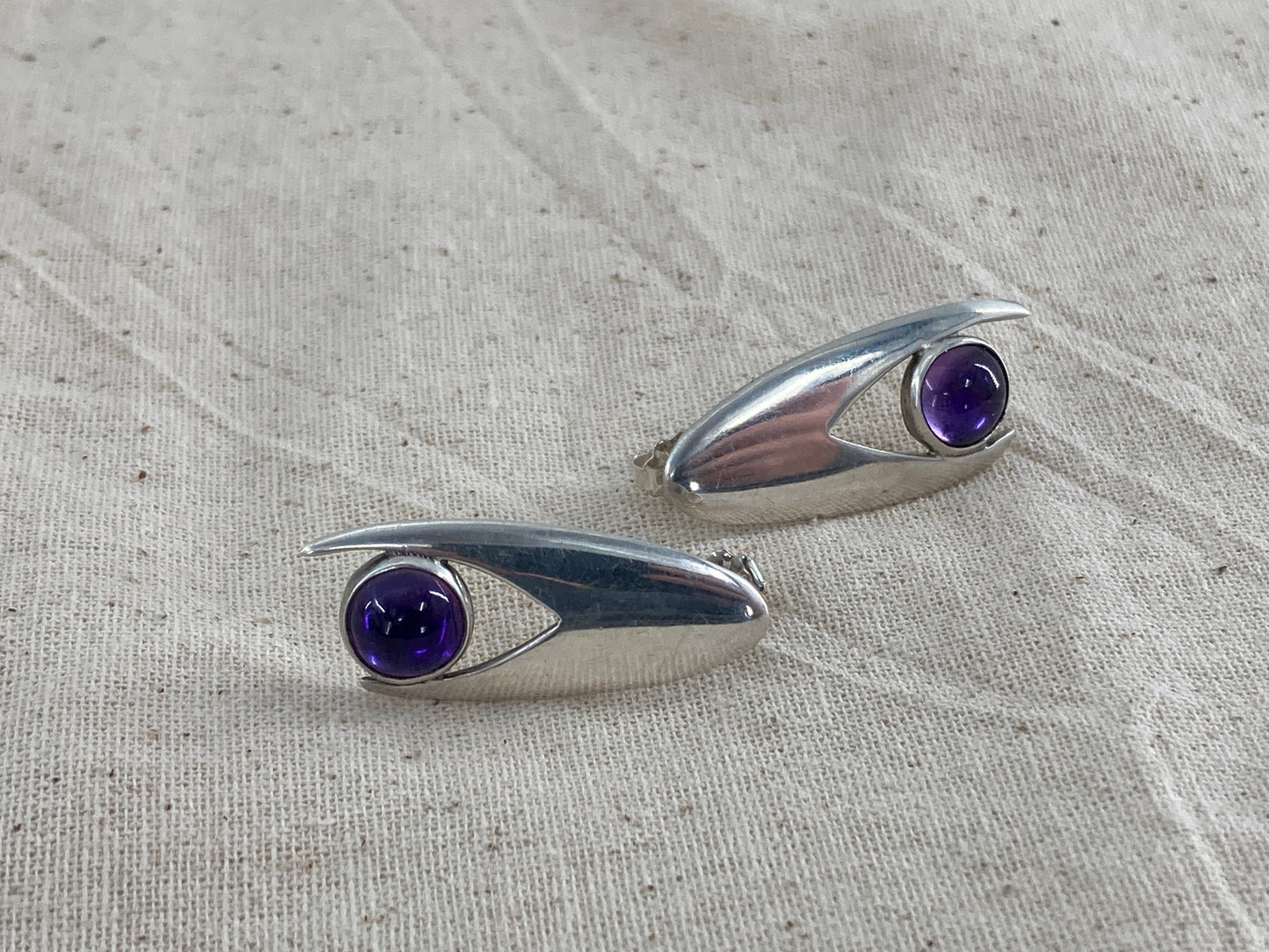 Amethyst in Sterling Silver on Posts Fated Earrings