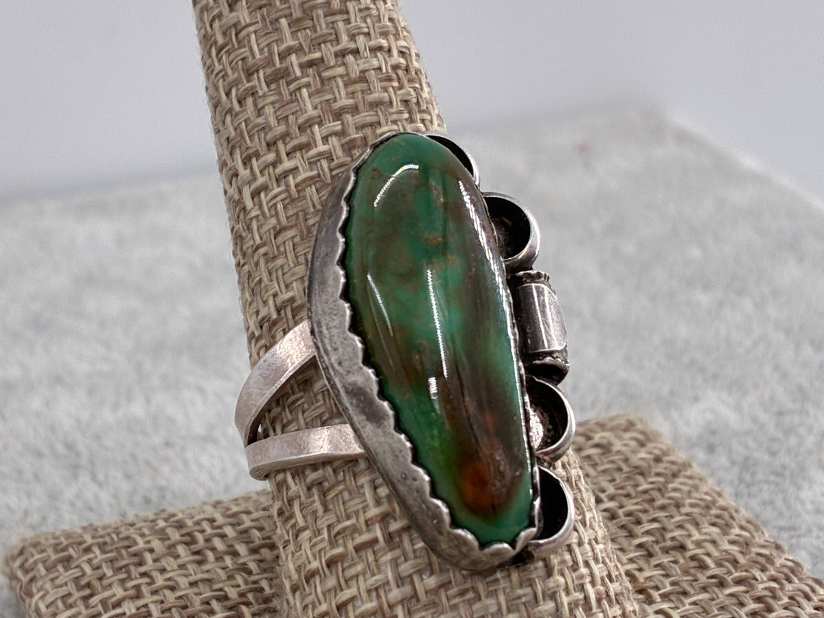 Rescued Variscite and Sterling Silver Ring - Size 10