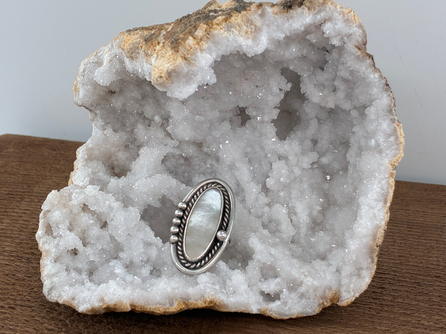 Mother of Pearl in Sterling Silver Ring -Size 6.25