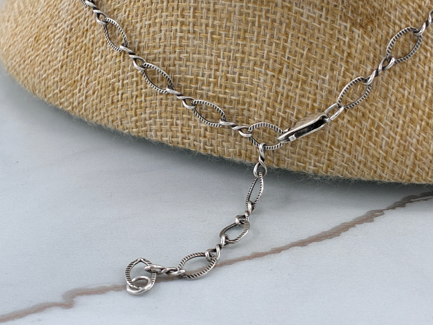 Reborn Vintage Gray Cat Eye Agate Adjustable Necklace