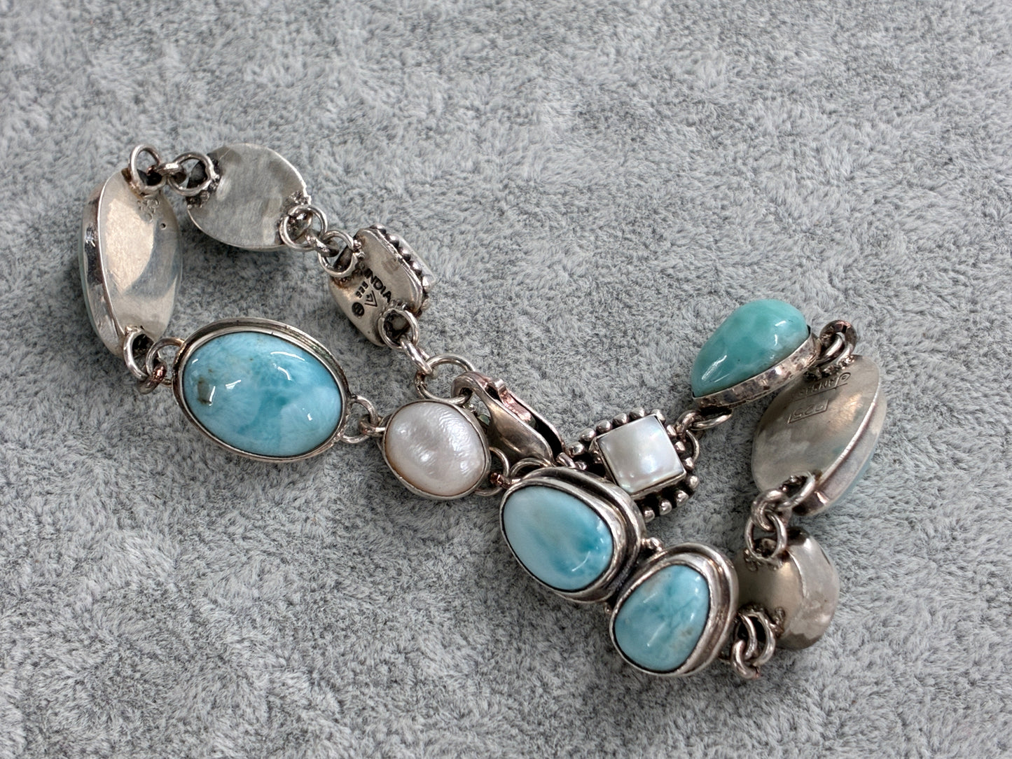 Larimar and Pearl Impossible Bracelet