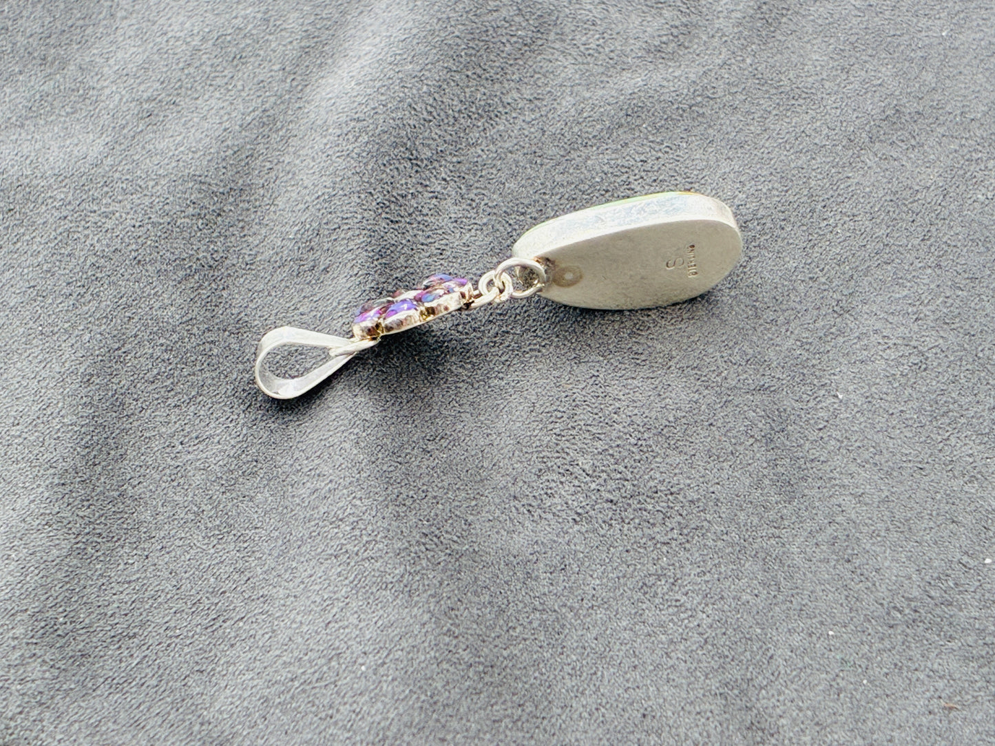 Mojave and Green Turquoise Sterling Silver Pendant