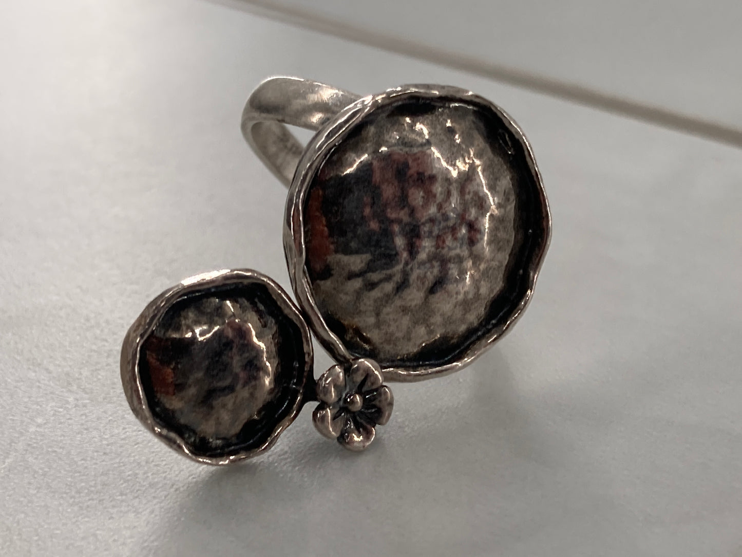 Double Trouble Sterling Bubbles Ring
