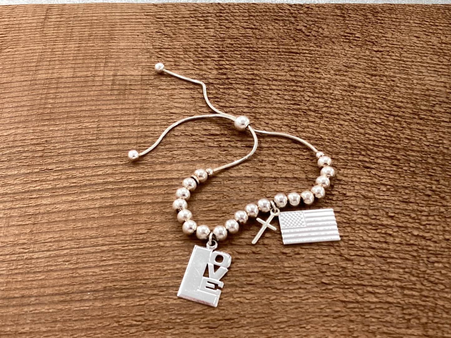 'God. Love. America.' Bolo Bracelet