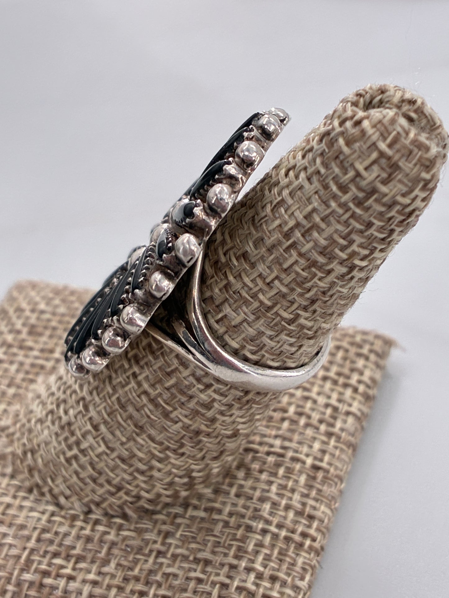 Black Onyx Needlepoint Rescued Only Ring