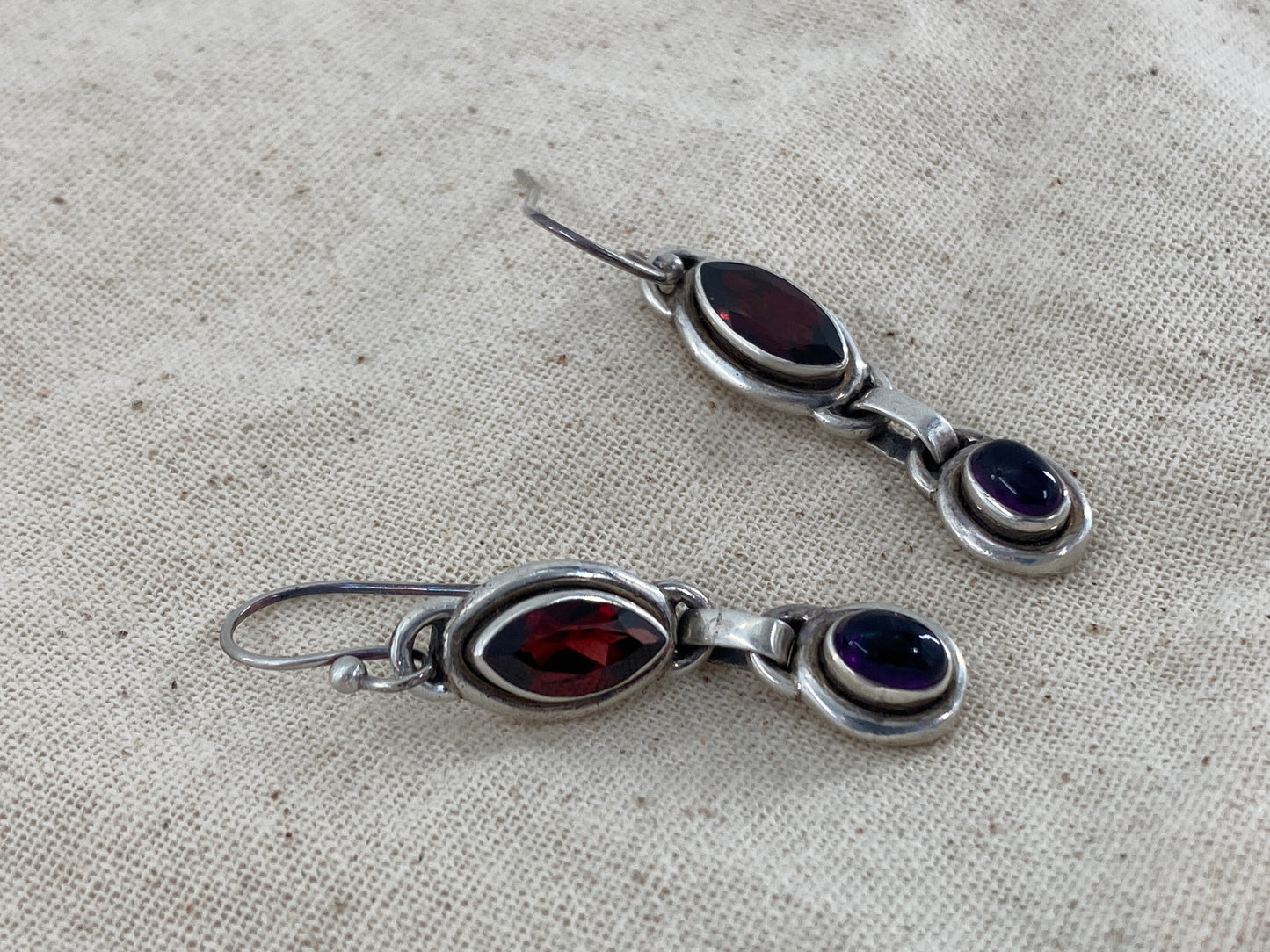 Garnet and Amethyst Earrings #2