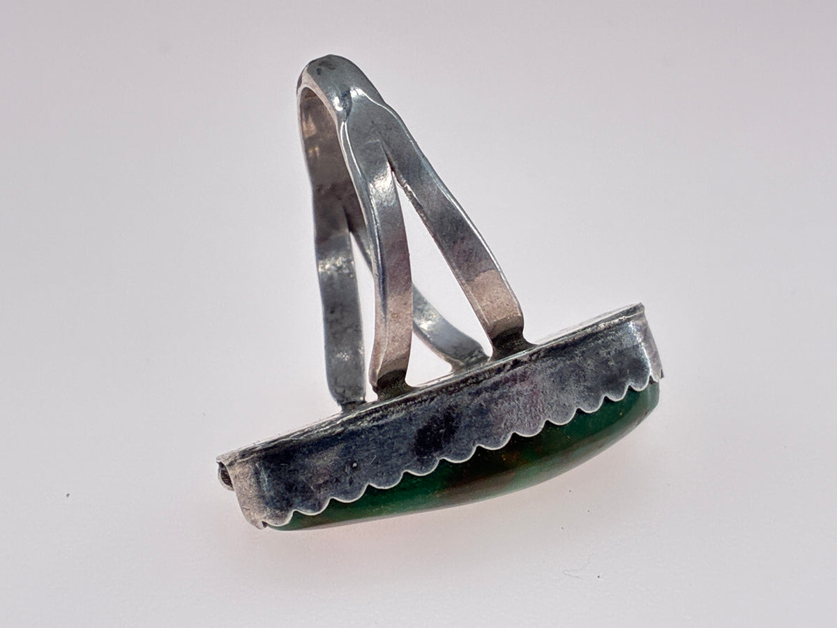 Rescued Variscite and Sterling Silver Ring - Size 10