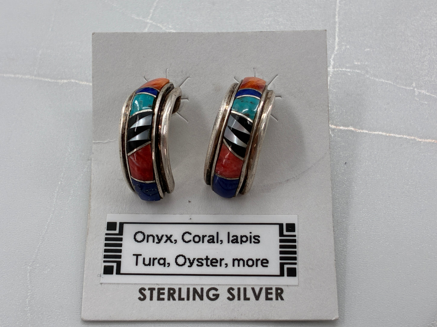 Natural Stones set in Sterling Silver Earrings