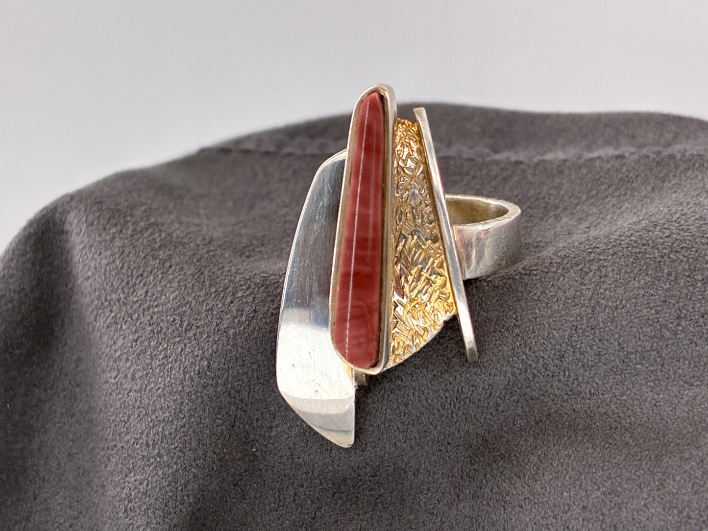 Chalcedony Red Agate Ring