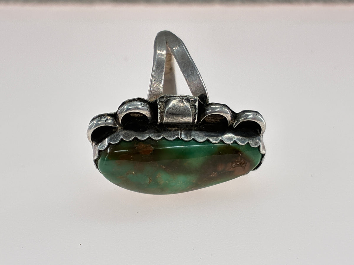 Rescued Variscite and Sterling Silver Ring - Size 10