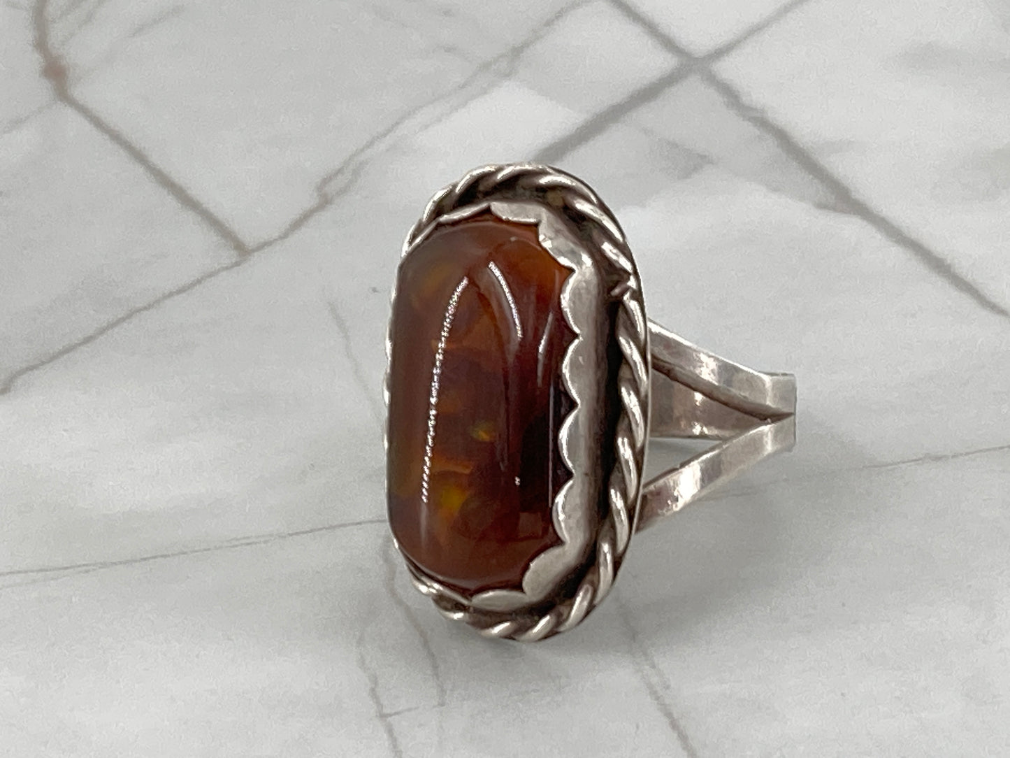Vintage Fire Agate Ring