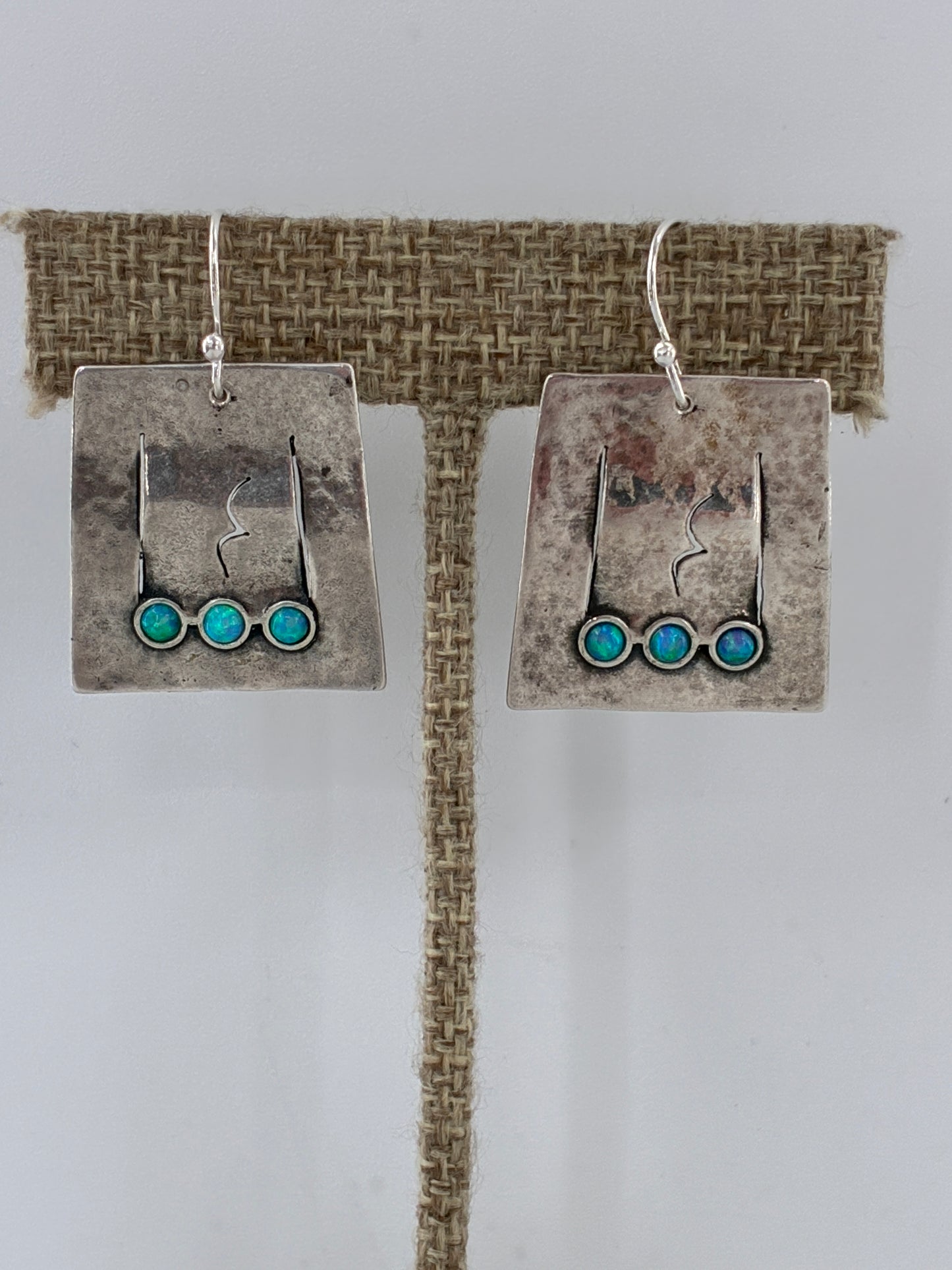 Blue Opal Sterling Silver Fated Earrings