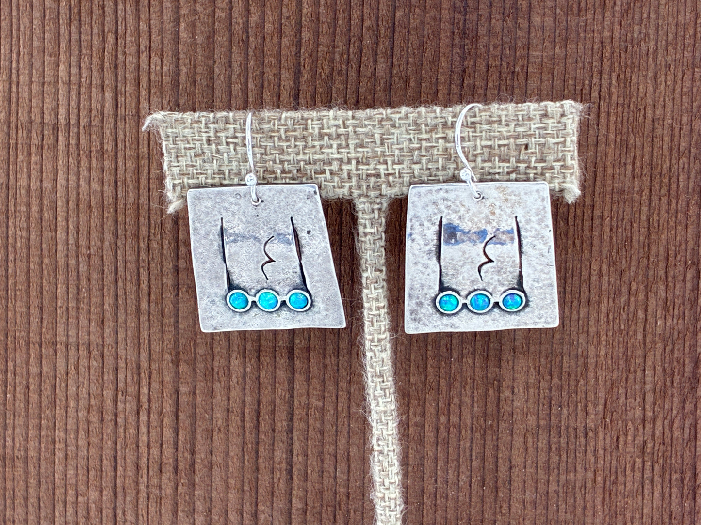 Blue Opal Sterling Silver Fated Earrings