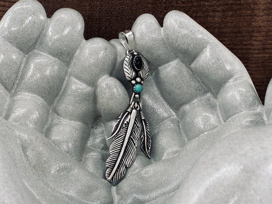 Onyx and Turquoise Watch Tab-to-Fab Pendant