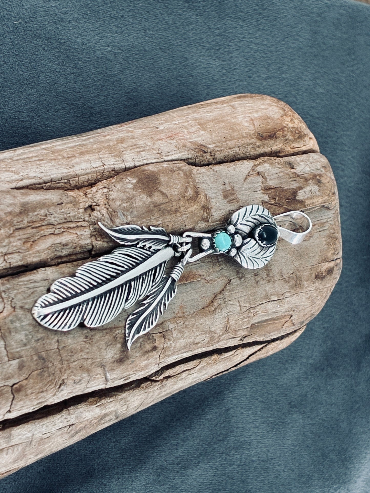 Onyx and Turquoise Watch Tab-to-Fab Pendant