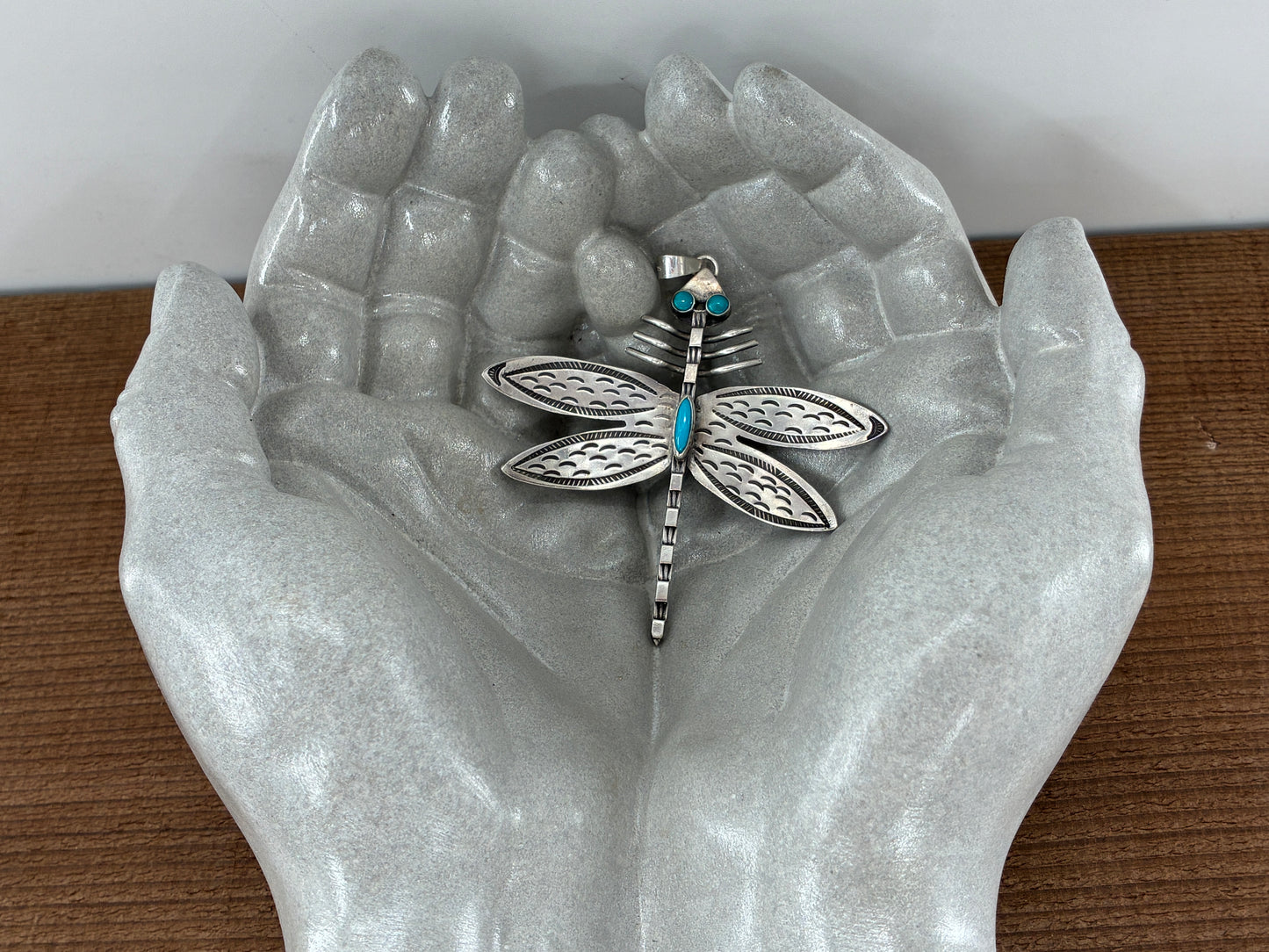 Turquoise Sterling Silver Dragonfly Pendant