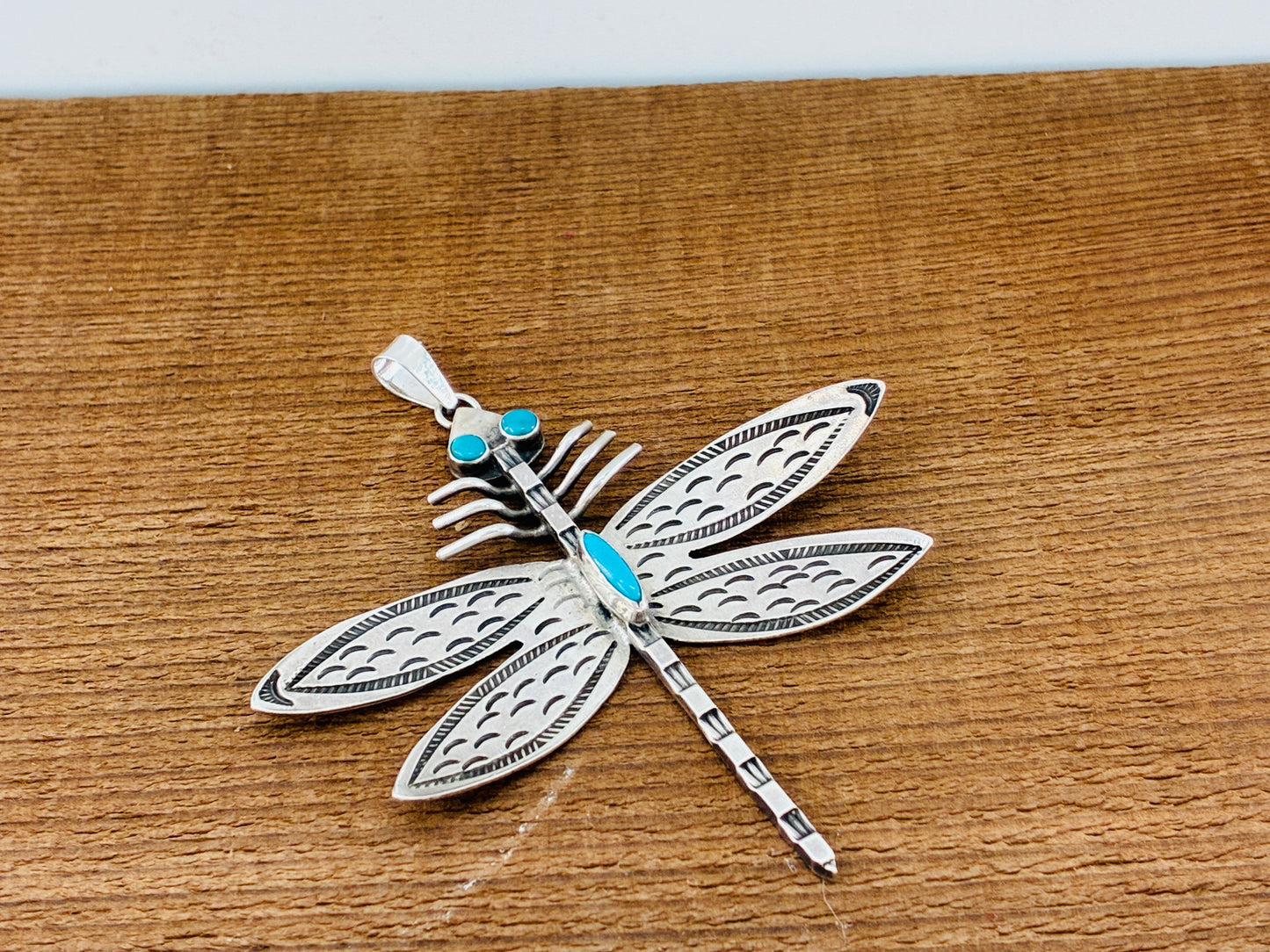 Turquoise Sterling Silver Dragonfly Pendant