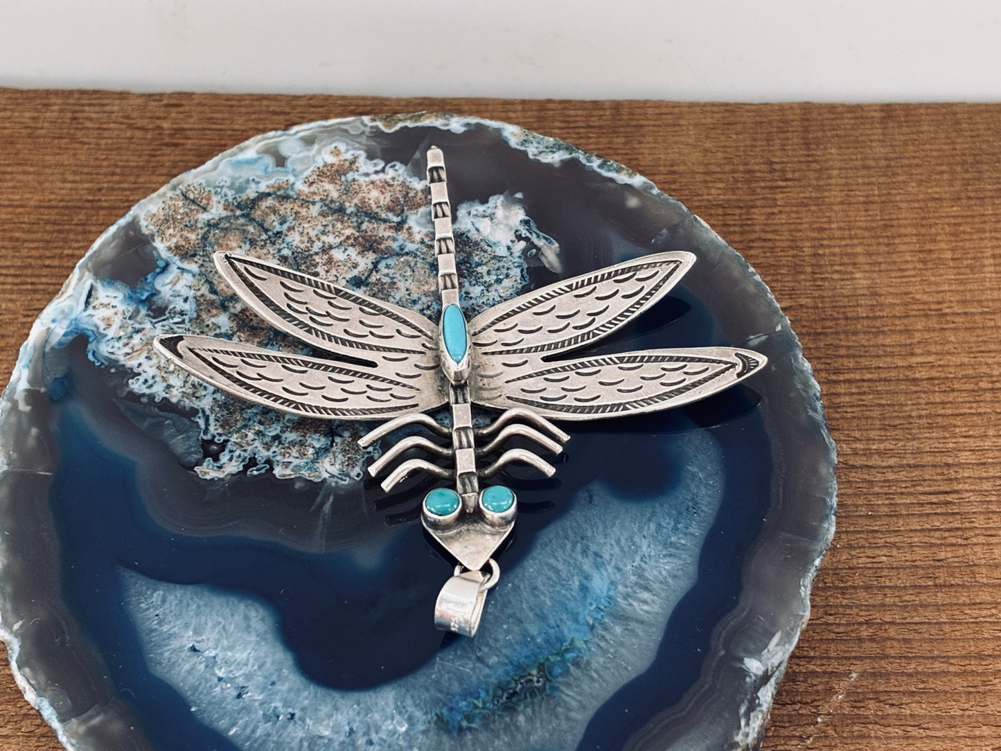 Turquoise Sterling Silver Dragonfly Pendant