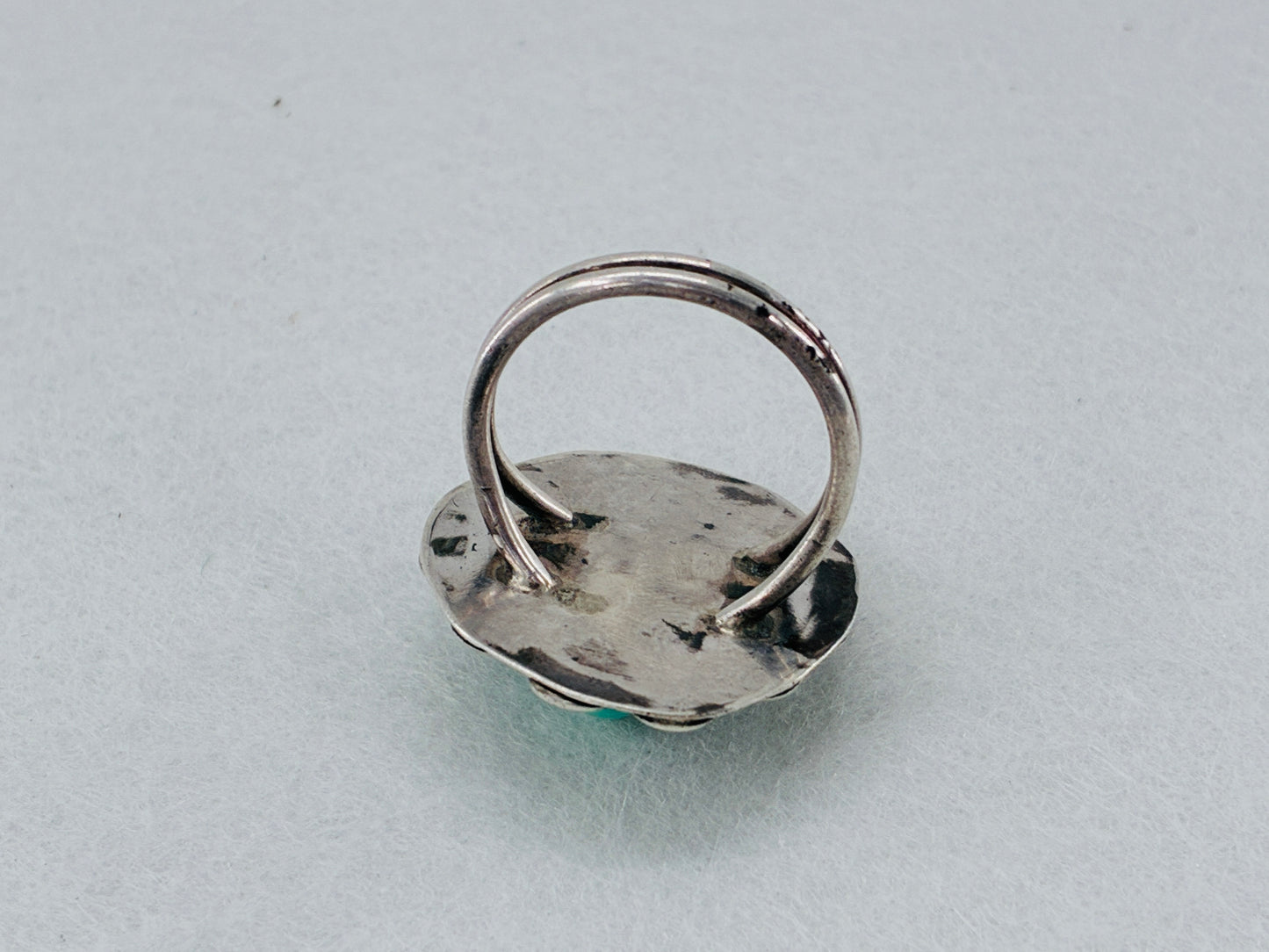 Turquoise and Sterling Silver "Flower Power" Ring - Size 9.5