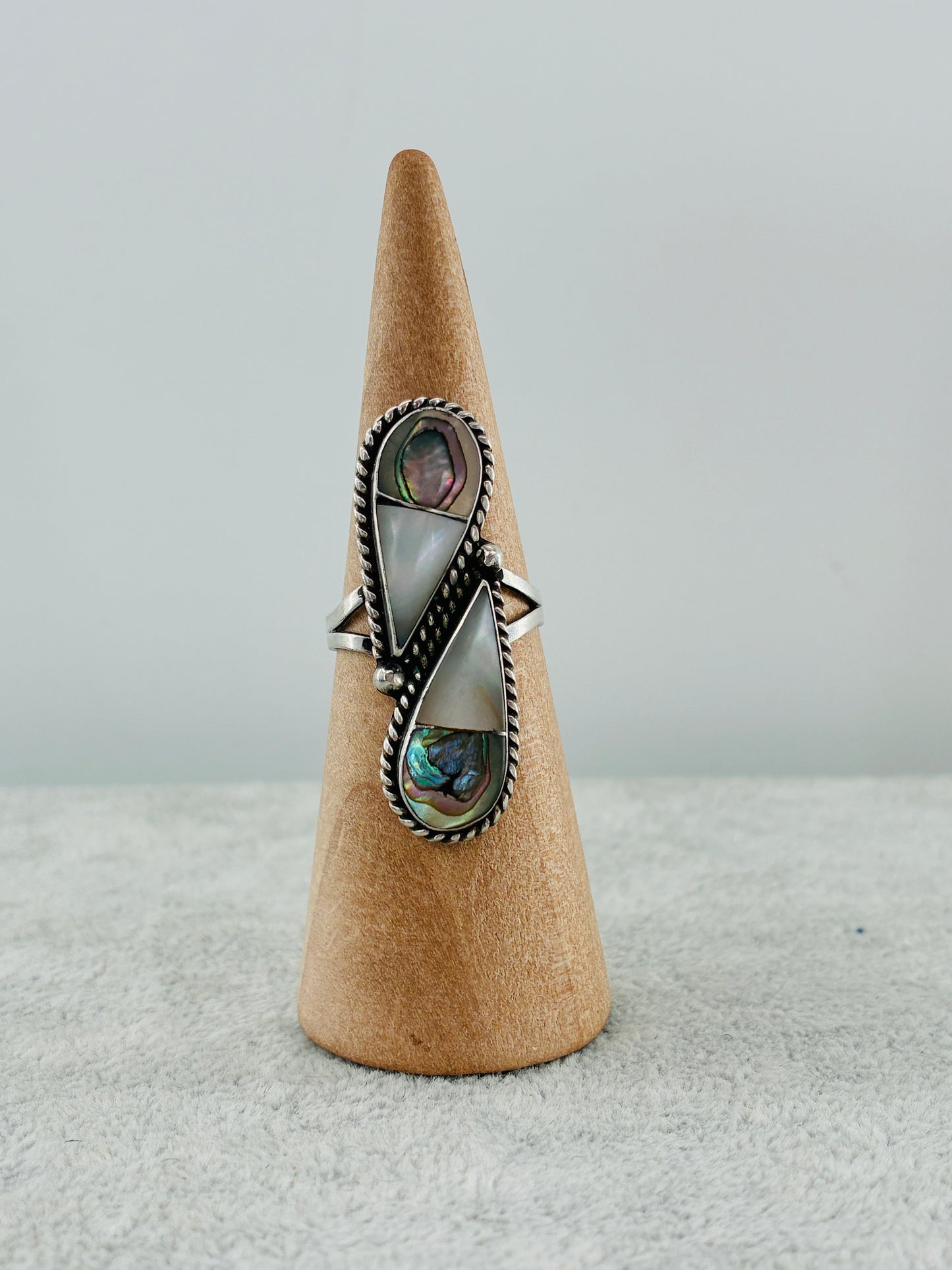 Abalone and Mother of Pearl Rescued Ring
