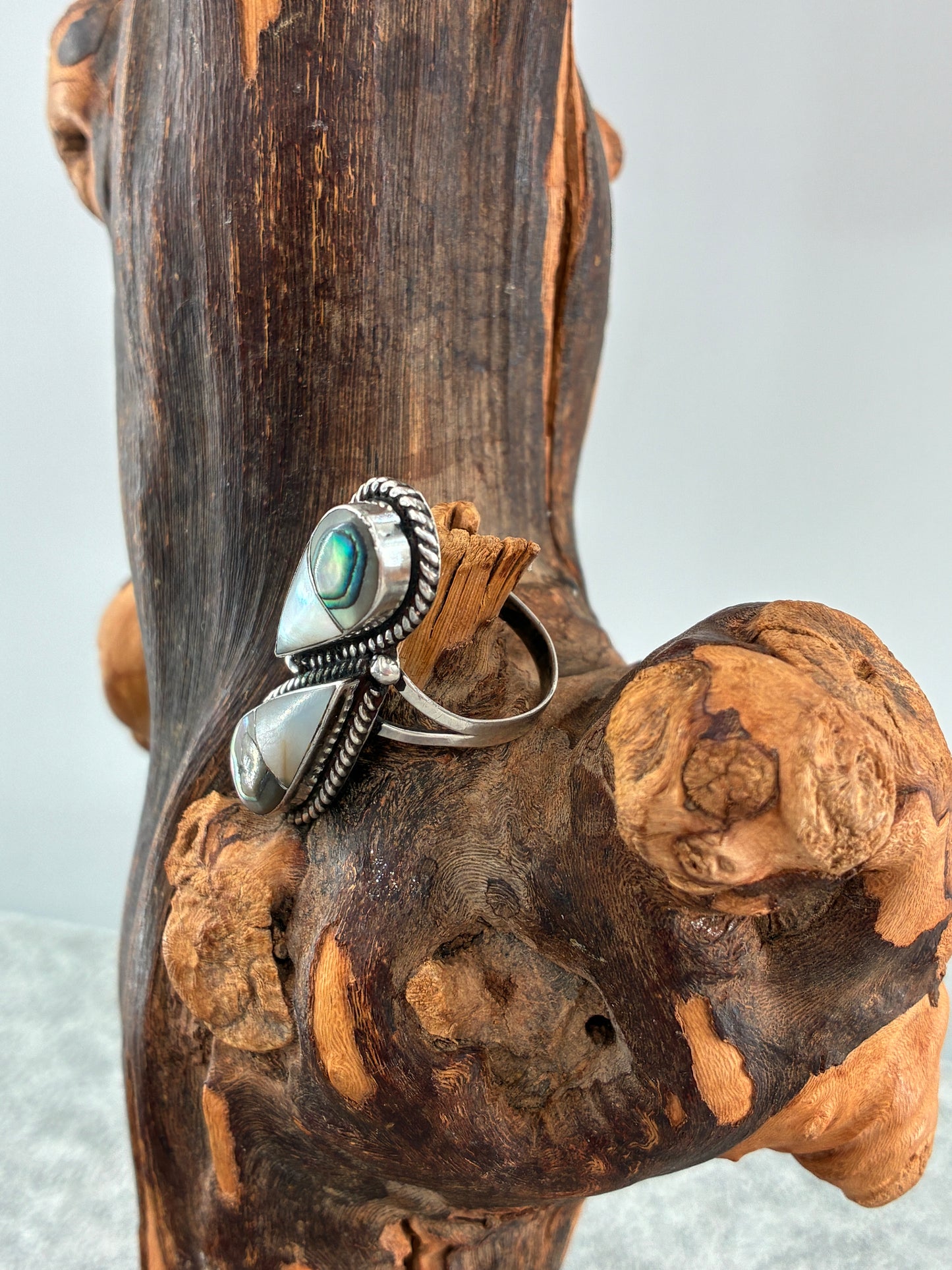 Abalone and Mother of Pearl Rescued Ring