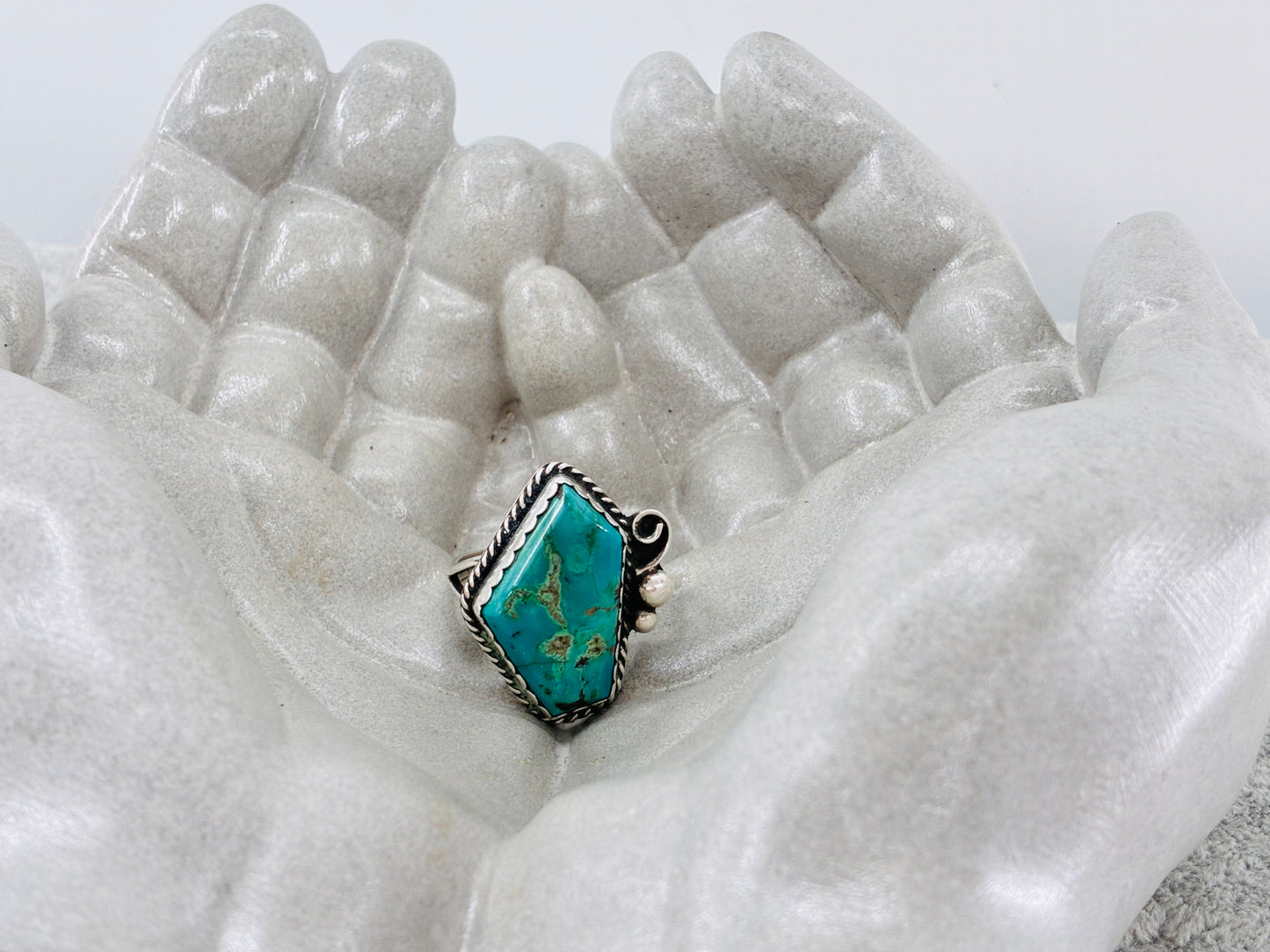 Rescued Sterling Silver Turquoise Ring Artisan Made