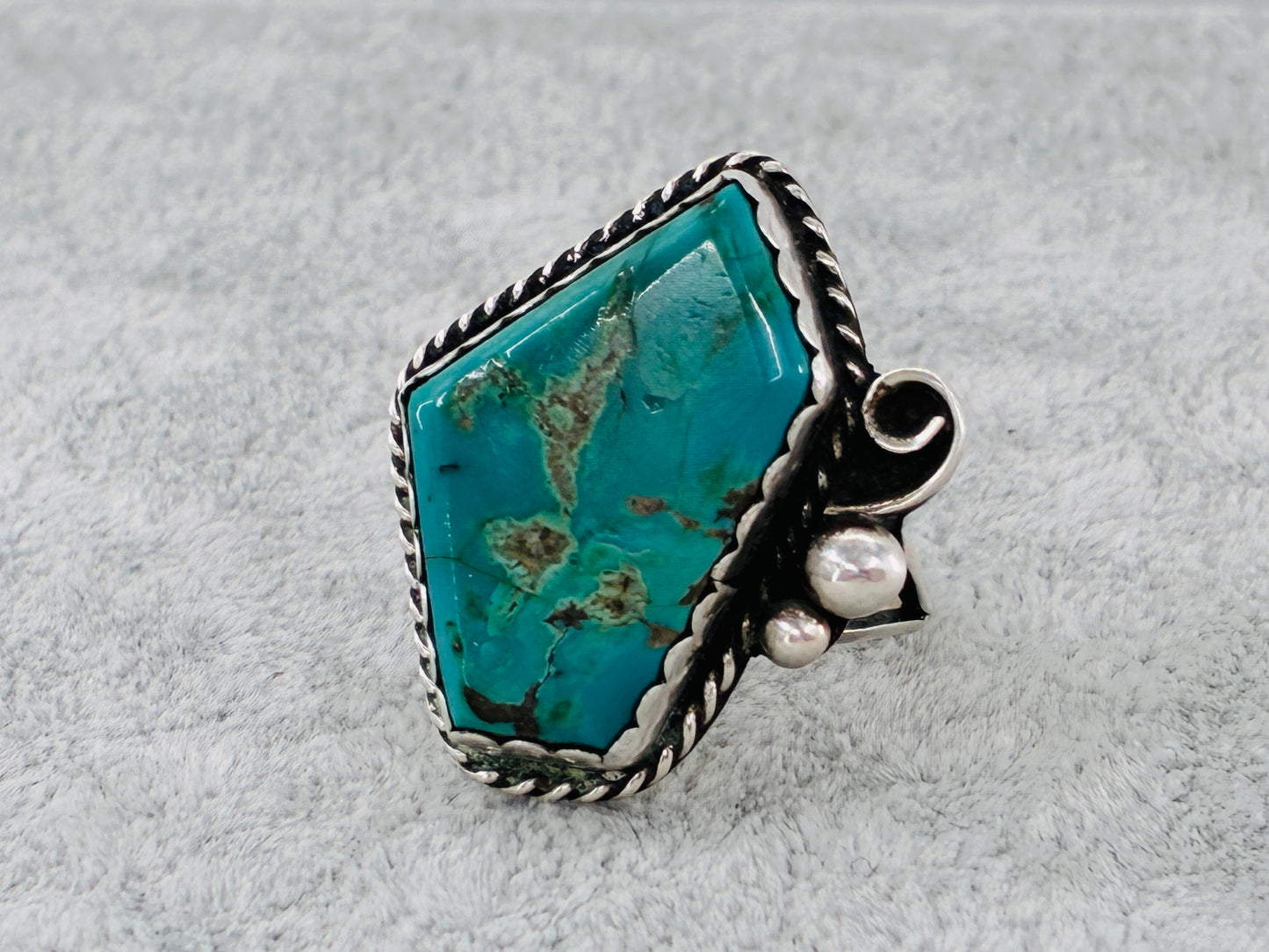 Rescued Sterling Silver Turquoise Ring Artisan Made