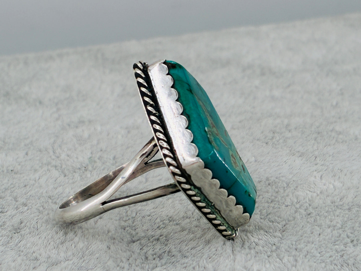 Rescued Sterling Silver Turquoise Ring Artisan Made