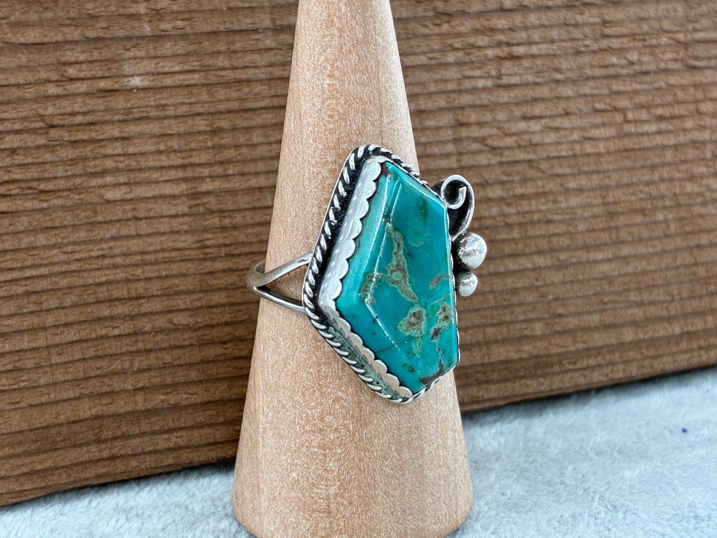 Rescued Sterling Silver Turquoise Ring Artisan Made