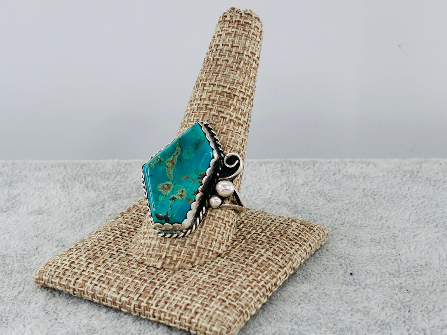 Rescued Sterling Silver Turquoise Ring Artisan Made