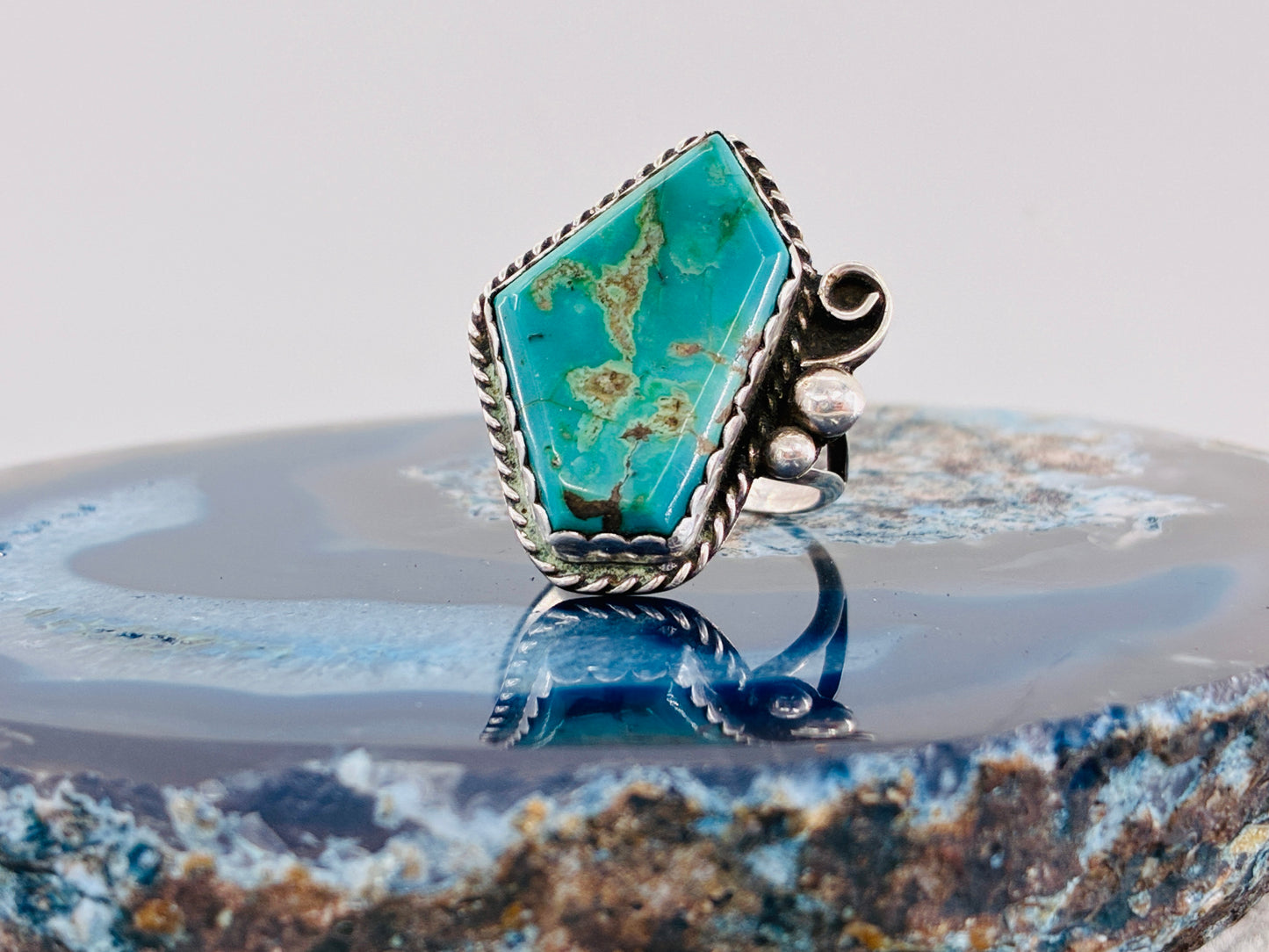 Rescued Sterling Silver Turquoise Ring Artisan Made