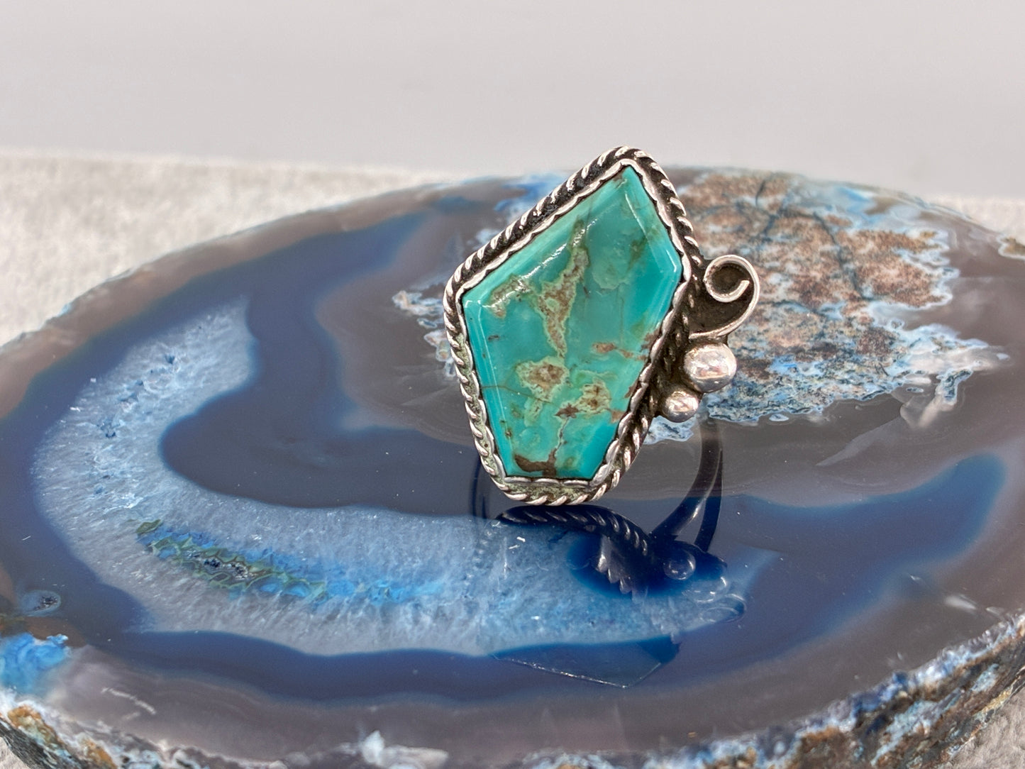 Rescued Sterling Silver Turquoise Ring Artisan Made