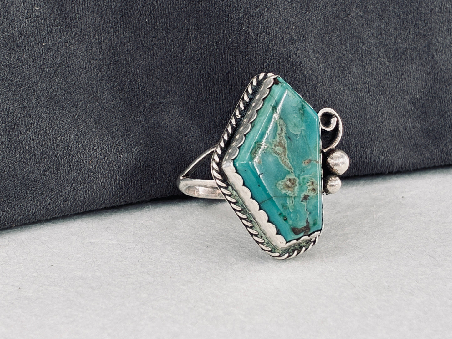 Rescued Sterling Silver Turquoise Ring Artisan Made